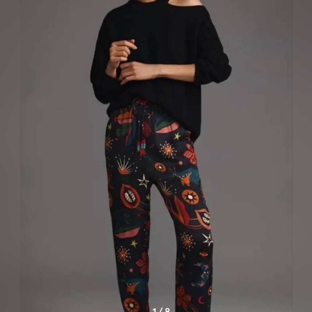 Farm Rio star silk Pants, Size s